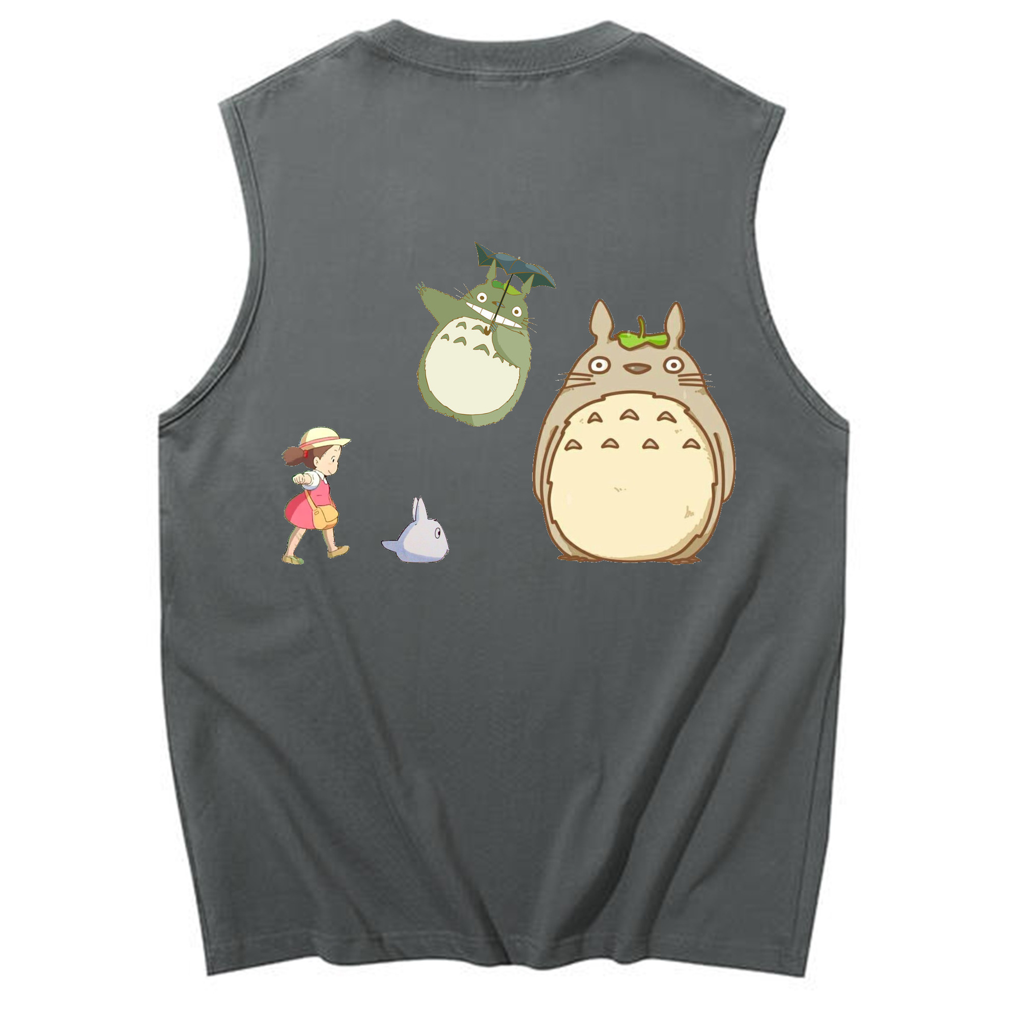 （画像用） となりのトトロ 草壁メイ 草壁サツキ My Neighbor Totoro Satsuki Kusakabe Mei Kusakabe コットン100％タンクトップ（背面プリント）